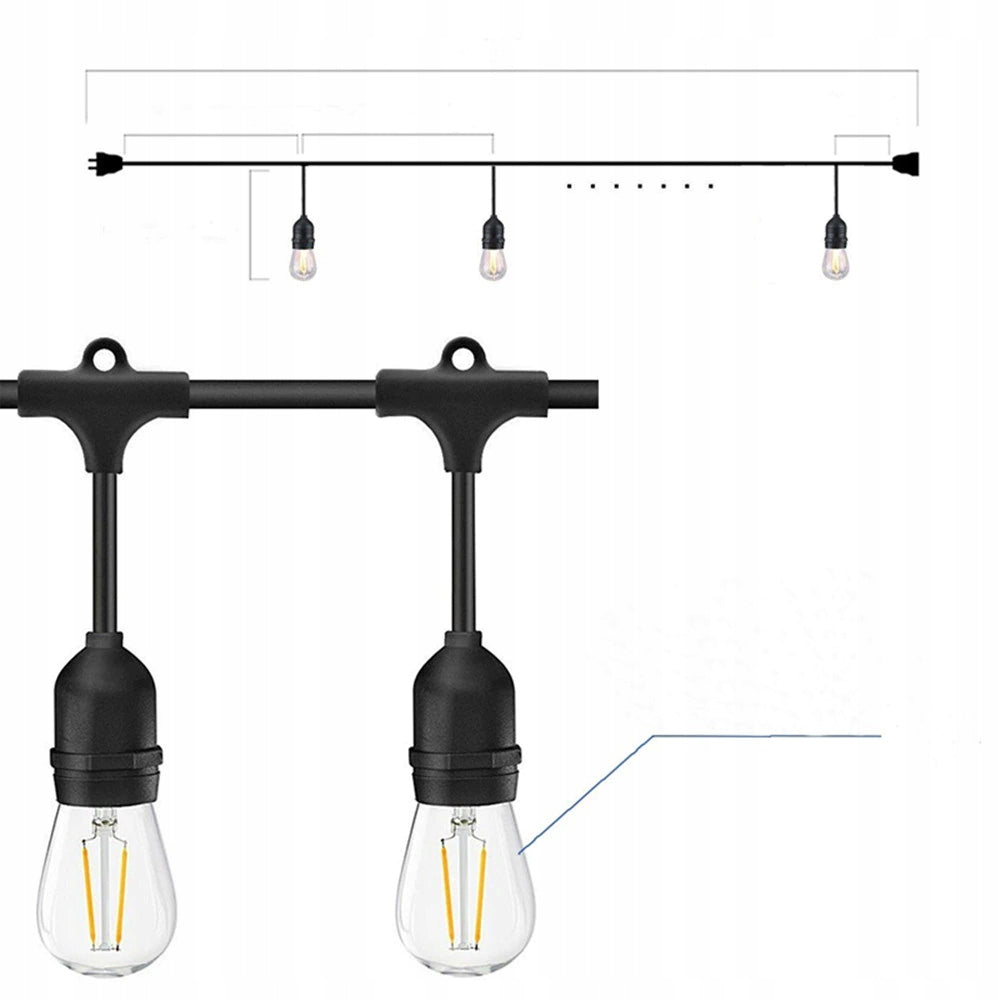 Garden Light Garland Led Light Chain 10 Meters 10xLight Bulbs E27 1W Packaging status original