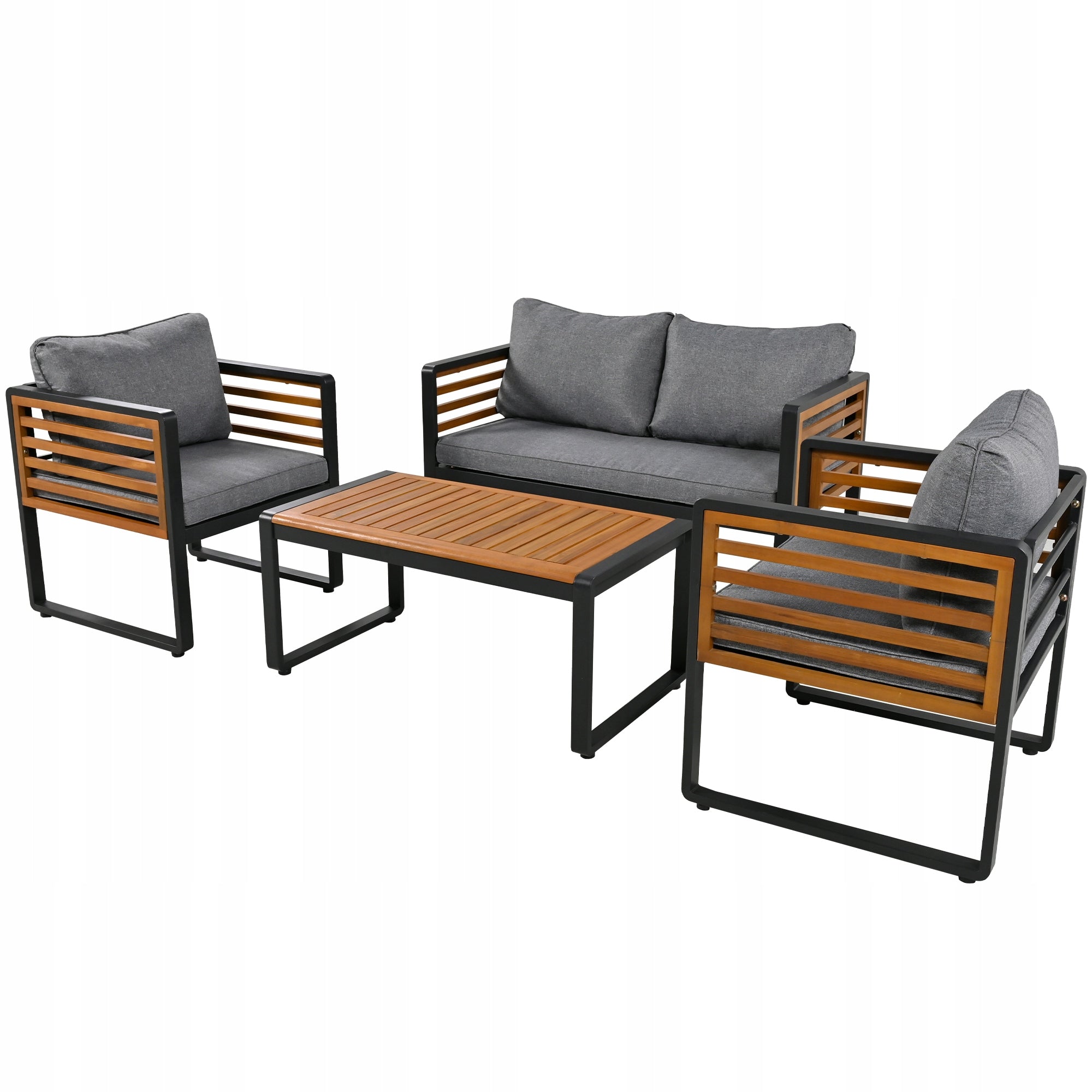 Garden Lounge Set Iron Galvanized Armrests Grey Garden Terrace Manufacturer Arhatreya