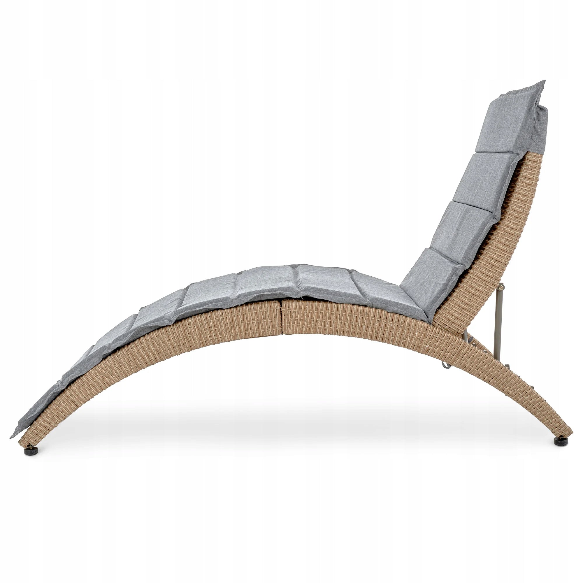 Garden Lounger Adjustable Armchair Folding Adjustable Lounger Terrace Balcony Frame material synthetic rattan