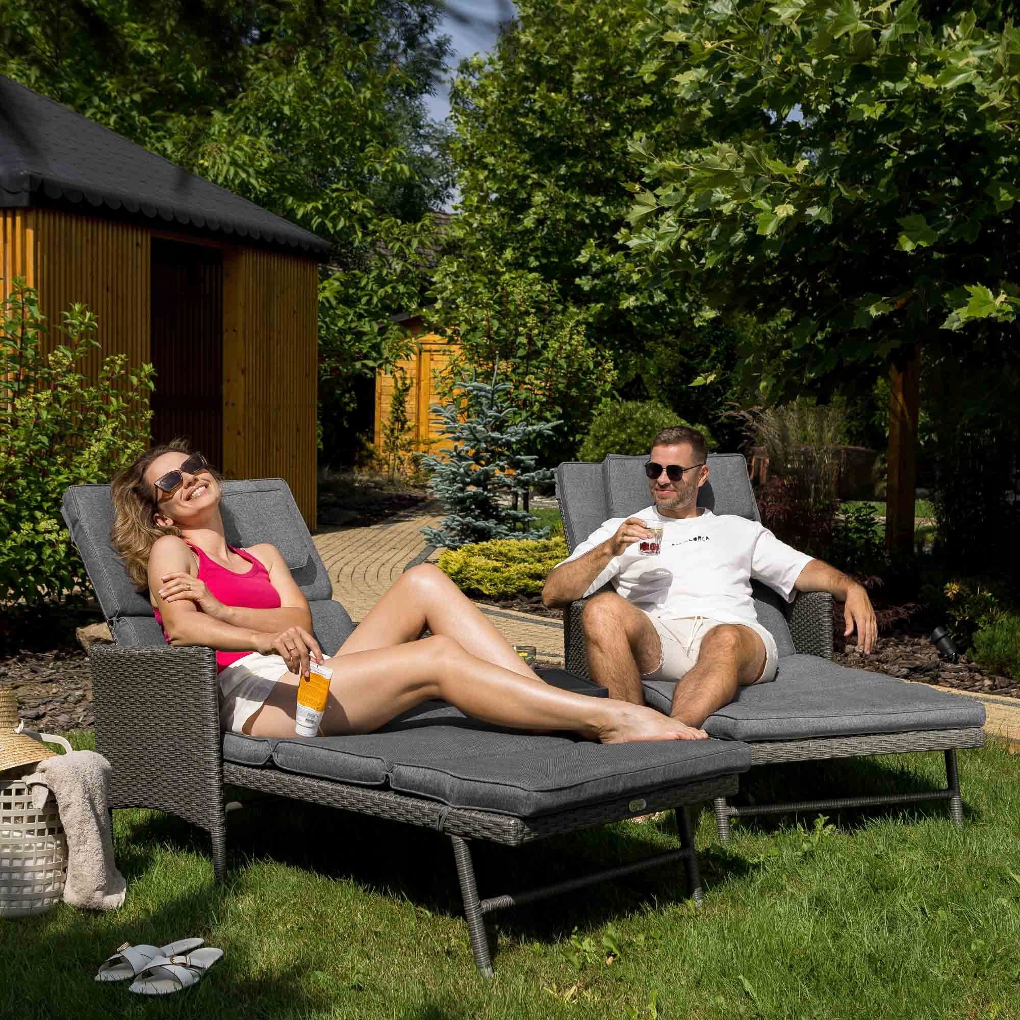 Garden Lounger Adjustable Couch Terrace Balcony Armchair Adjustable Cushion Manufacturer code DV-080RSL