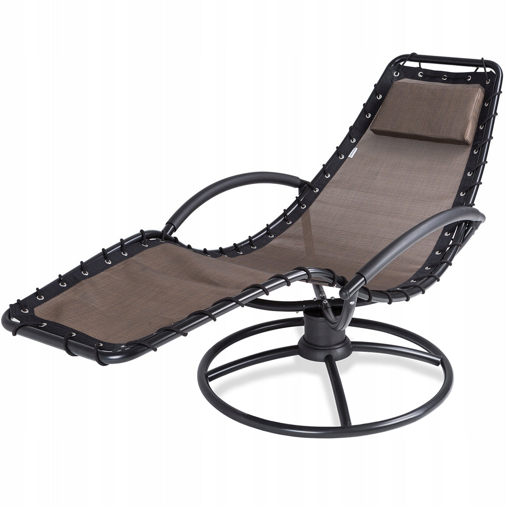 Garden Lounger Armchair Rocking Rocker Couch For Living Room For Terrace Brown