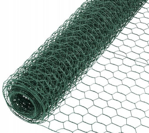 Garden Mesh Metal Hexagonal PVC Coated 1x10m Eyelet 25x25mm Packaging status original