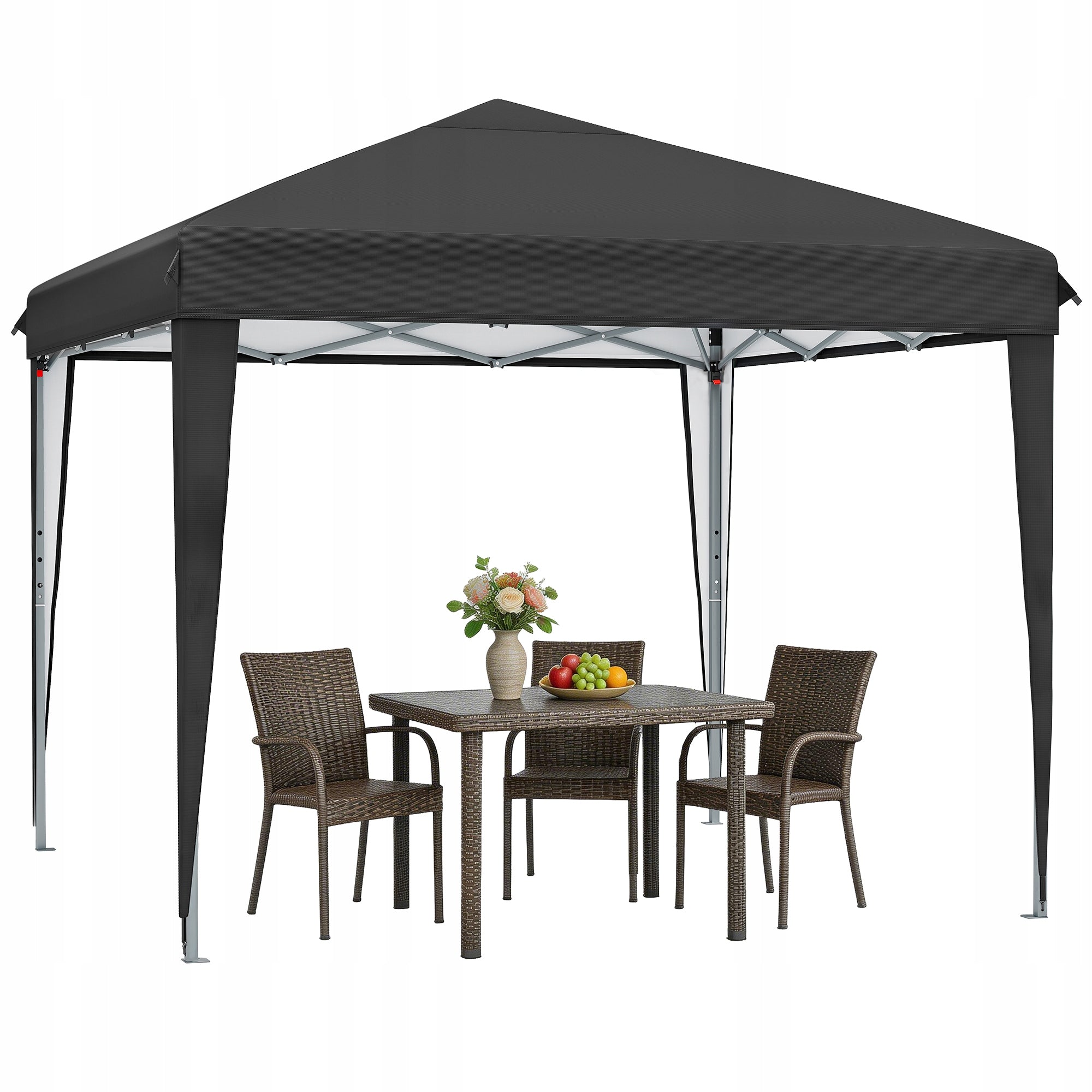 Garden Pavilion Tent Gazebo 3x3m Waterproof Metal Frame Camping Black