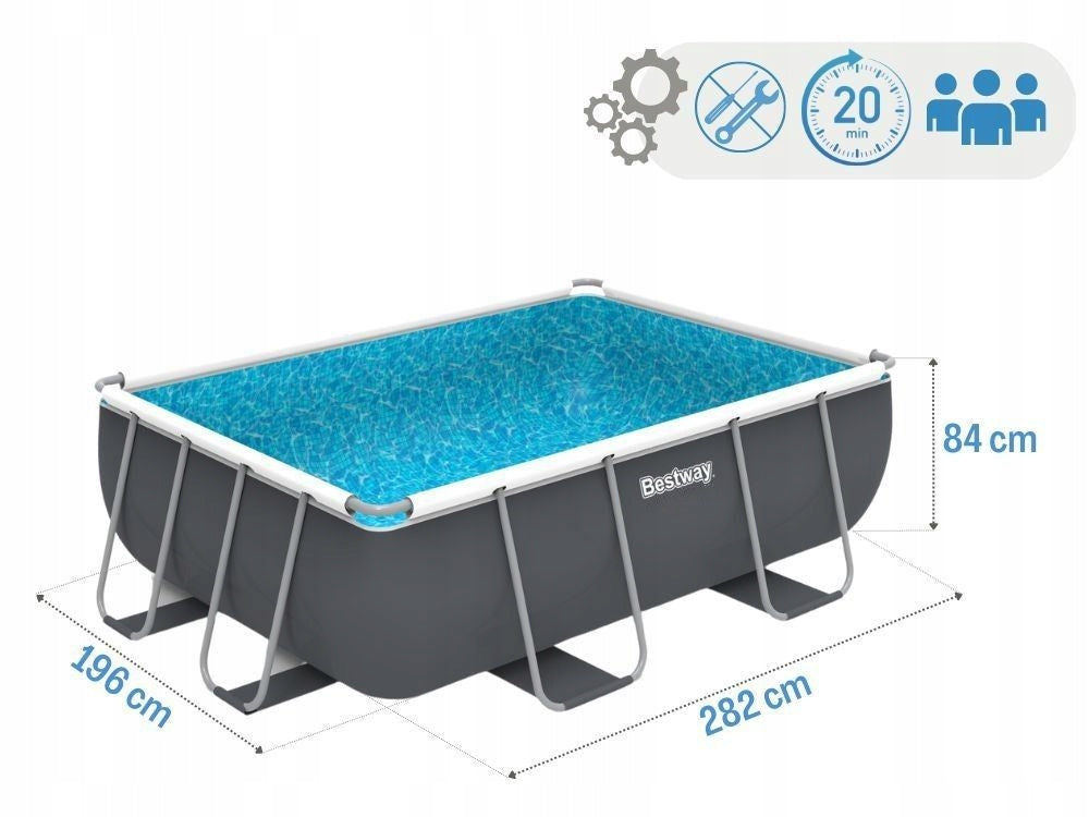 Garden Pool 282x196x84 Framed with Pump Bestway 56629 MODEL 2026 Packaging status original