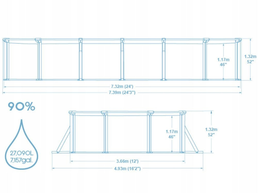 Garden Pool All Year Round Canadian Steel Panel Bestway 561CW 732x366 Manufacturer code 561CWBRĄZOWY
