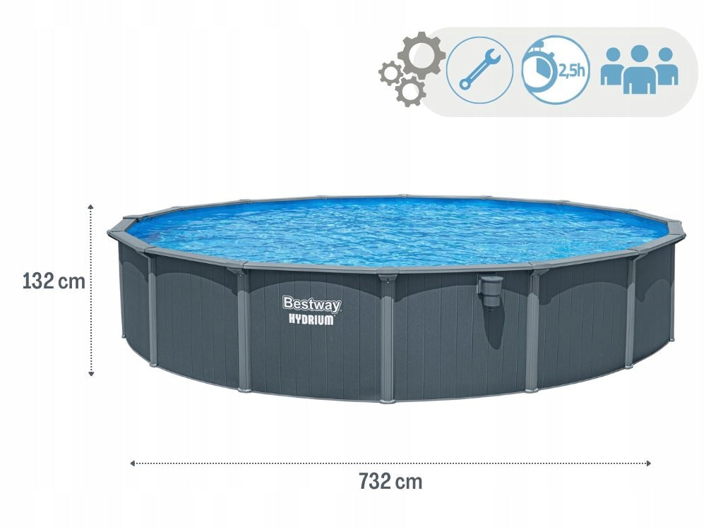 Garden Pool All Year Round Canadian Steel Panel Bestway 561RP 732x132 Packaging status original