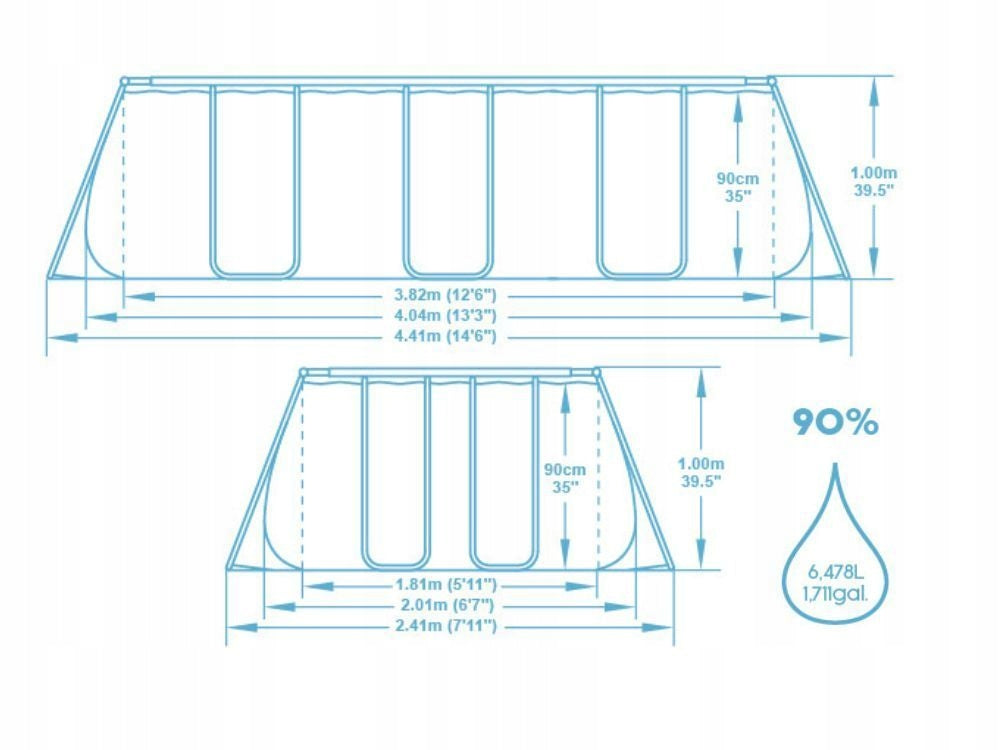 Garden Pool Framed 404x201x100 with sand pump Bestway 56442 NEW2026 Brand Bestway