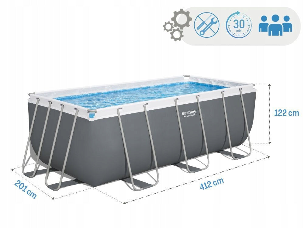 Garden Pool Framed 412x201x122 with sand pump Bestway 56457 NEW2026 Packaging status original