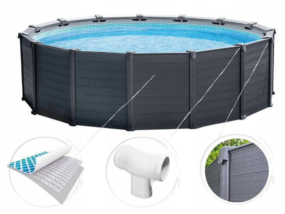 Garden Pool Framed Intex Panel Sequoia 26384GS 478x124 + Switch Brand Intex
