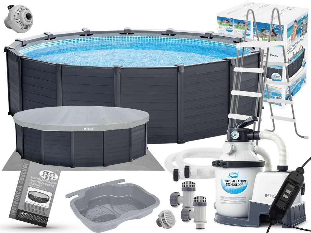 Garden Pool Framed Intex Panel Sequoia 26384GS 478x124 + Switch