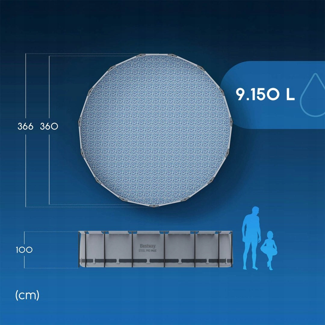 Garden Pool Rack 366 x 100 cm Set 10in1 Bestway 56418 Shape round