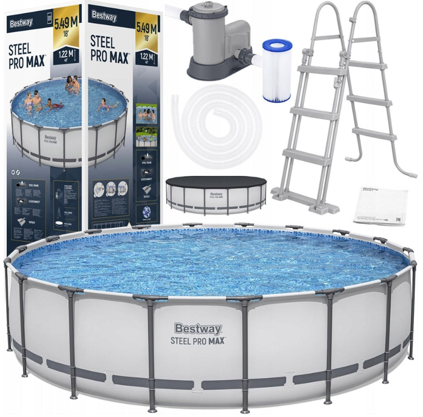 Garden Pool Rack 549 x 122 cm Round Bestway 56462 SET