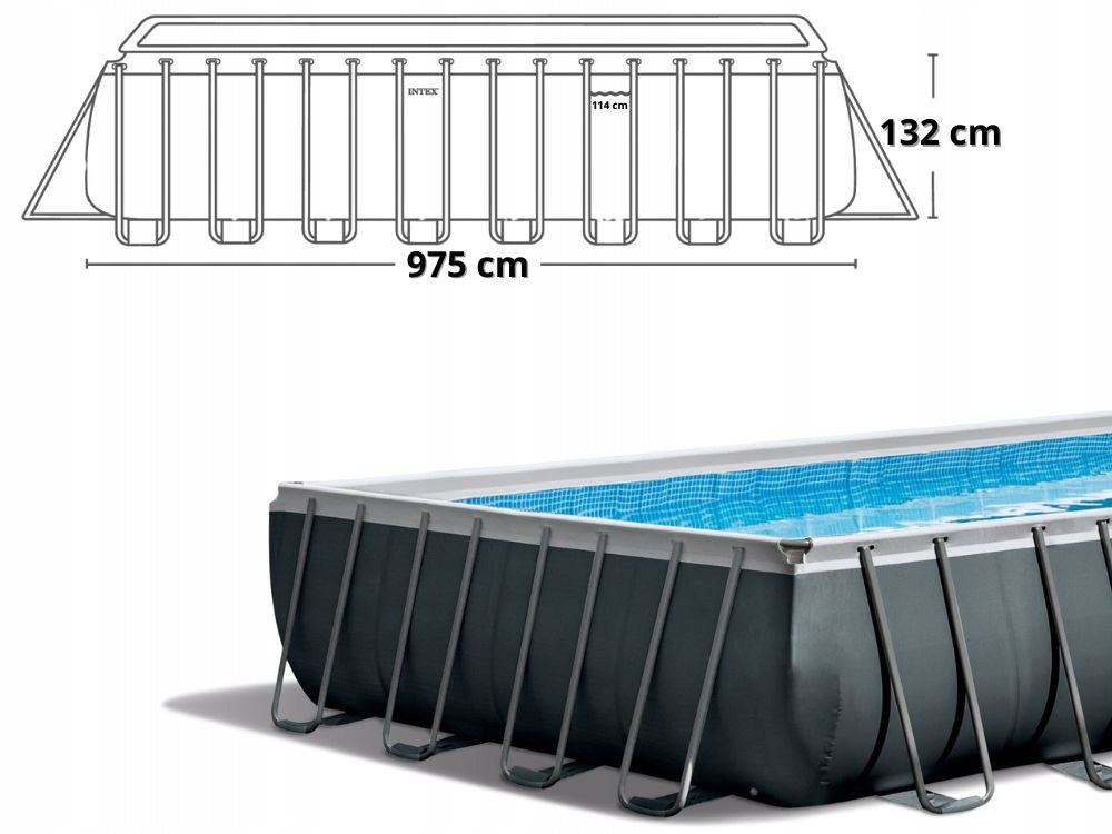 Garden Pool with Sand Pump 975x488x132 Intex 26378 + Generator NEW2026 Manufacturer code 26378