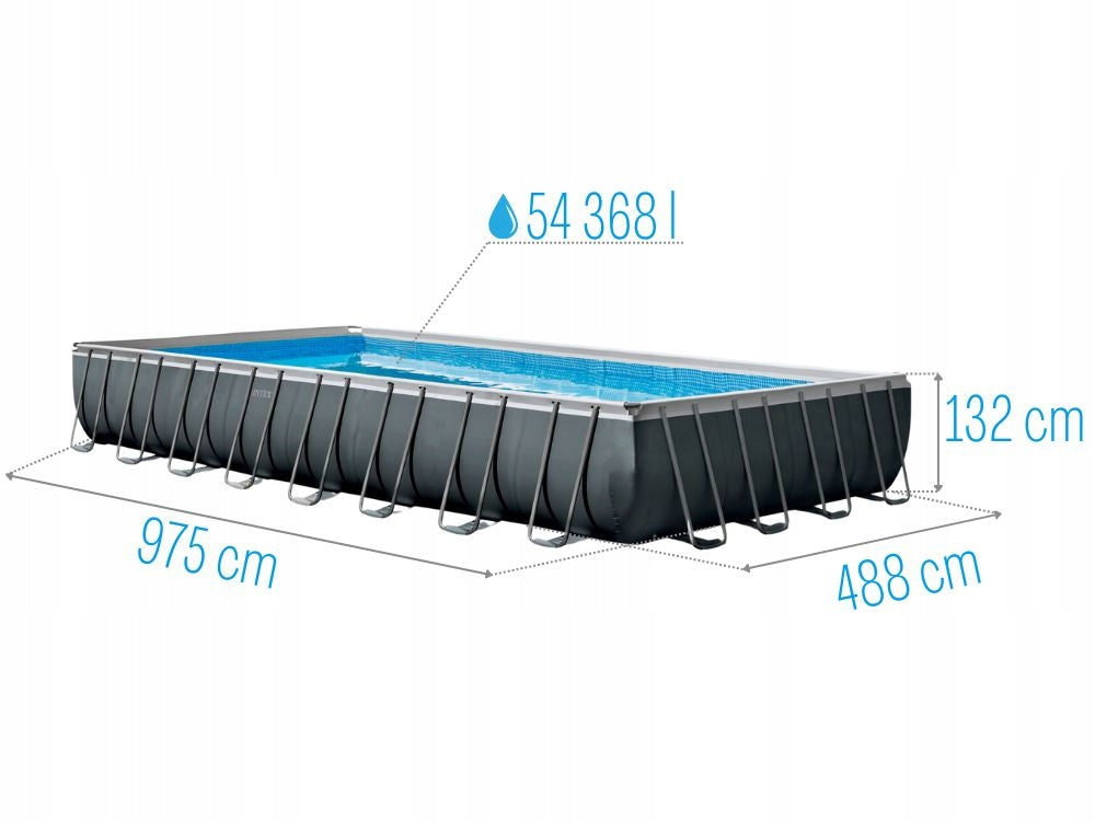 Garden Pool with Sand Pump 975x488x132 Intex 26378 + Generator NEW2026 Packaging status original
