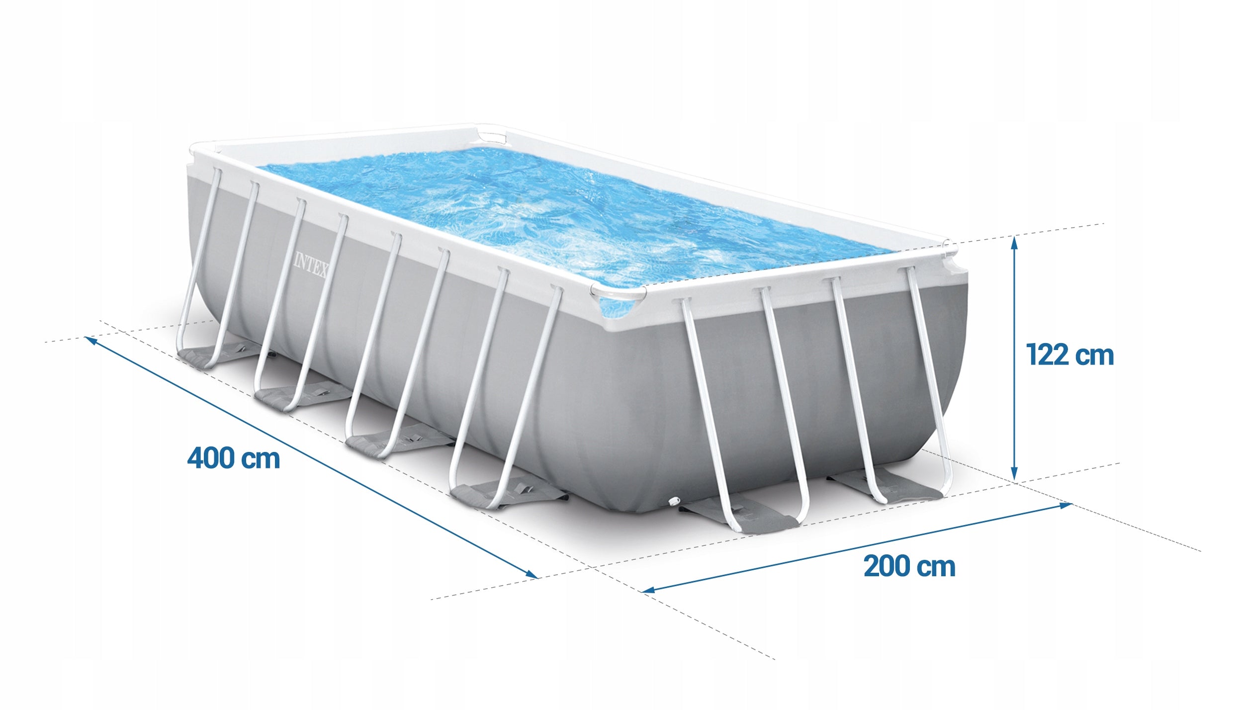 Garden Rack Pool 400x200 INTEX Set of 18in1 Length 400 cm