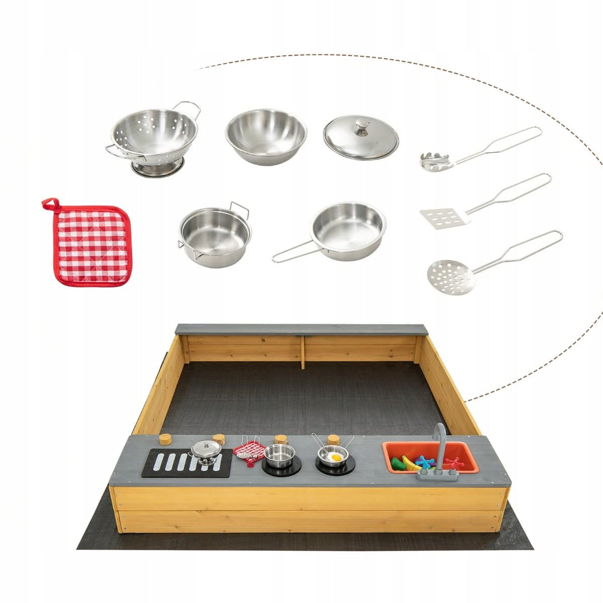 Garden Sandbox Toy Kitchen for Kids Brand Costway