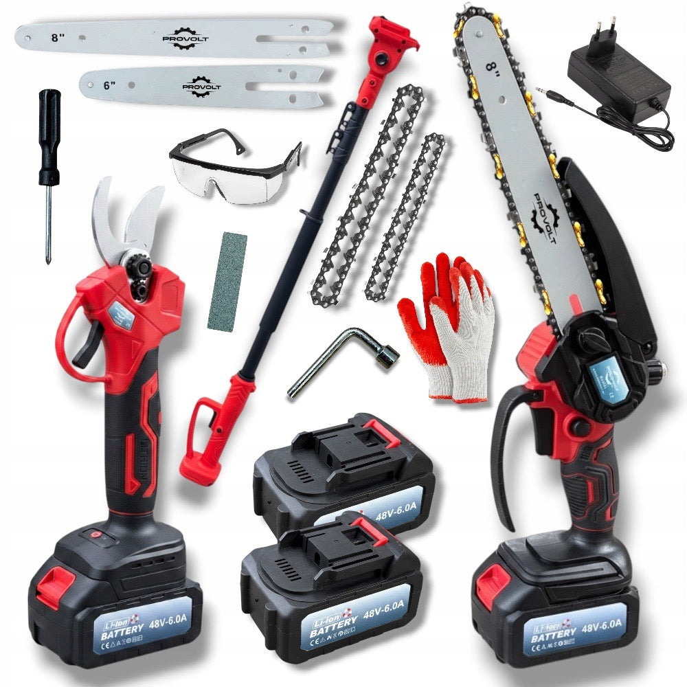 Garden Set 3in1 Chainsaw Pruner Boom 2m 2x Aku Li-Ion
