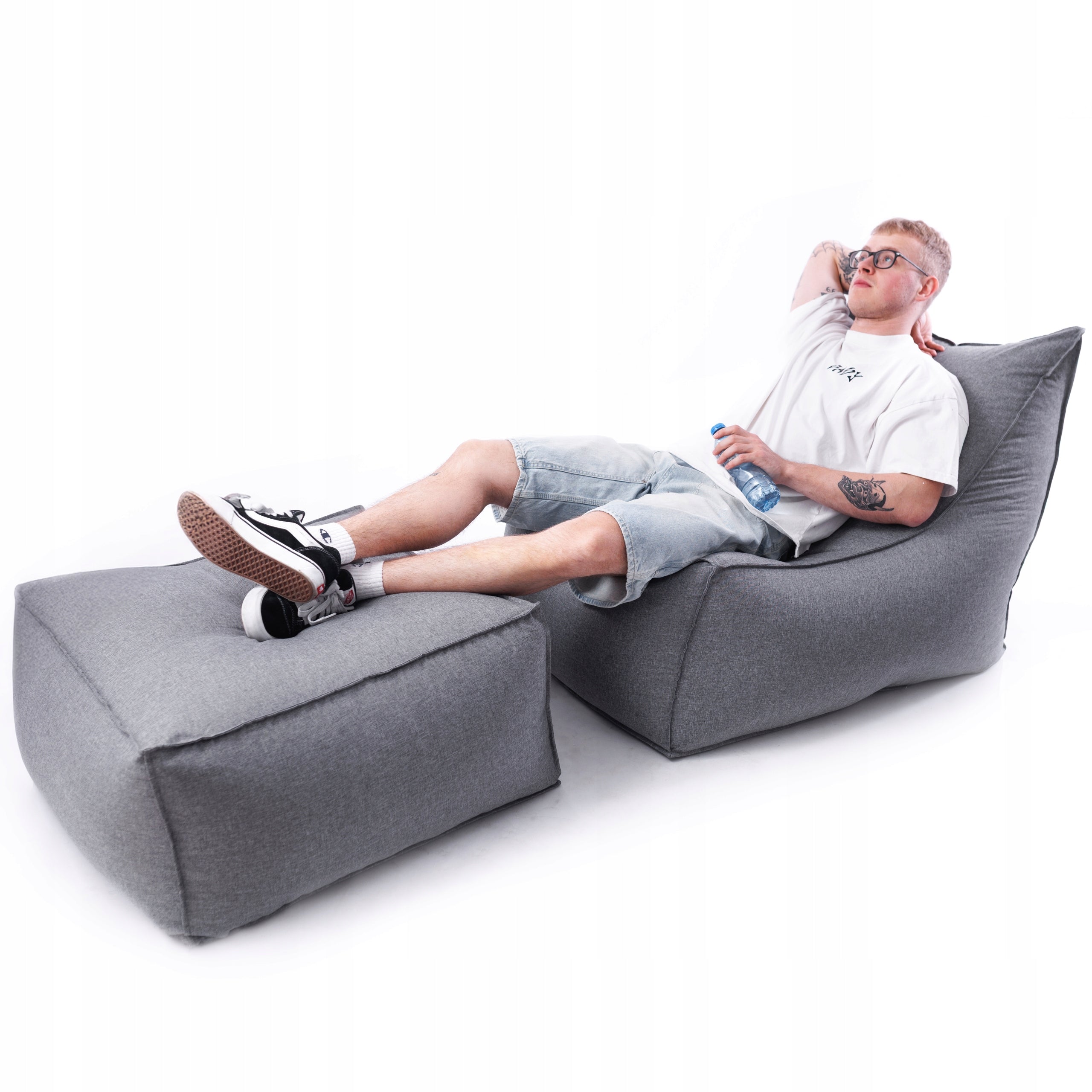 Garden Set Armchair Leno + Pouf XL Waterproof Living Room Terrace Garden Packaging status original