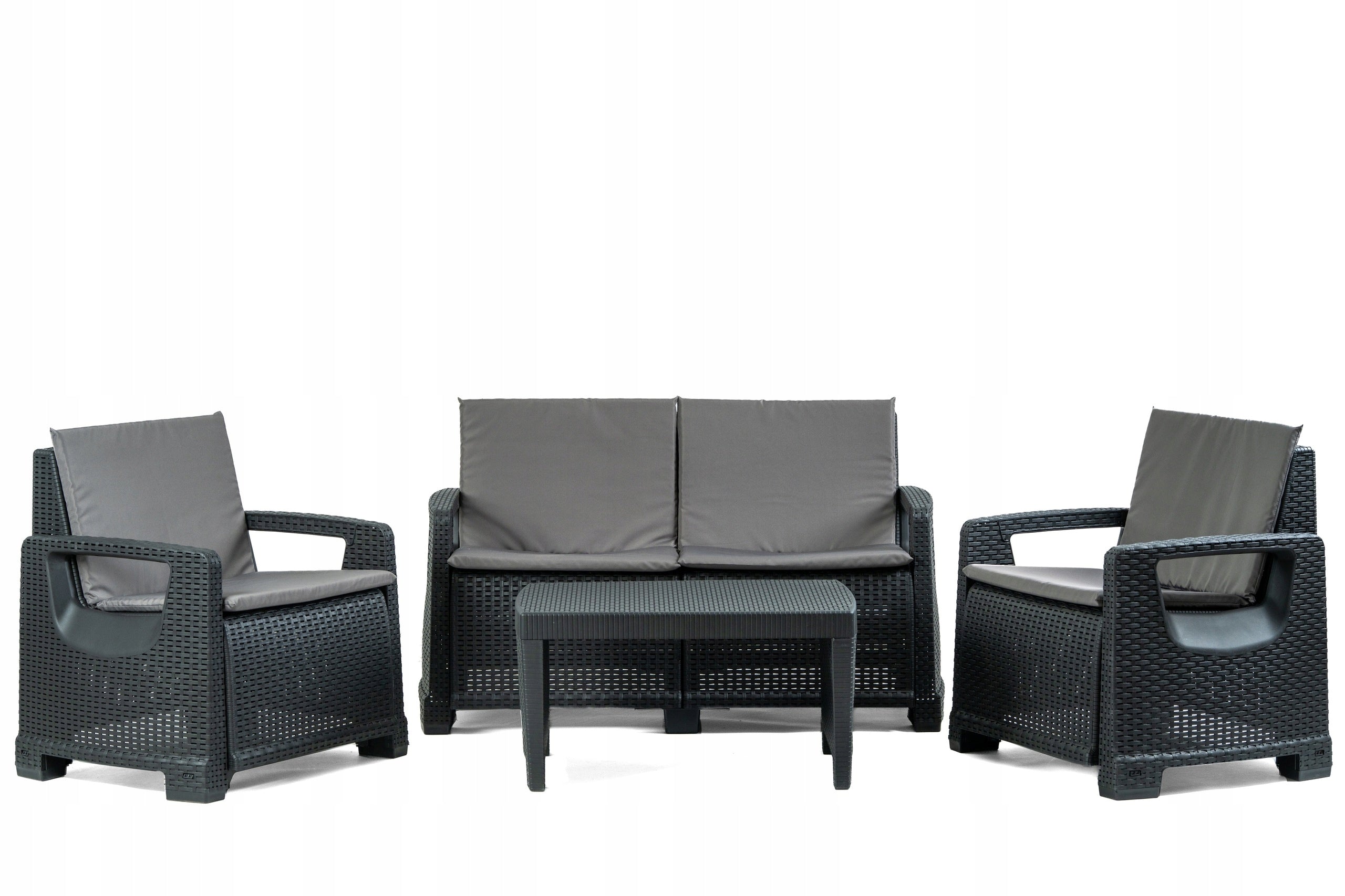 Garden Set PARADISO CORCIANO Sofa Coffee Table + 2 Armchairs Color Antra