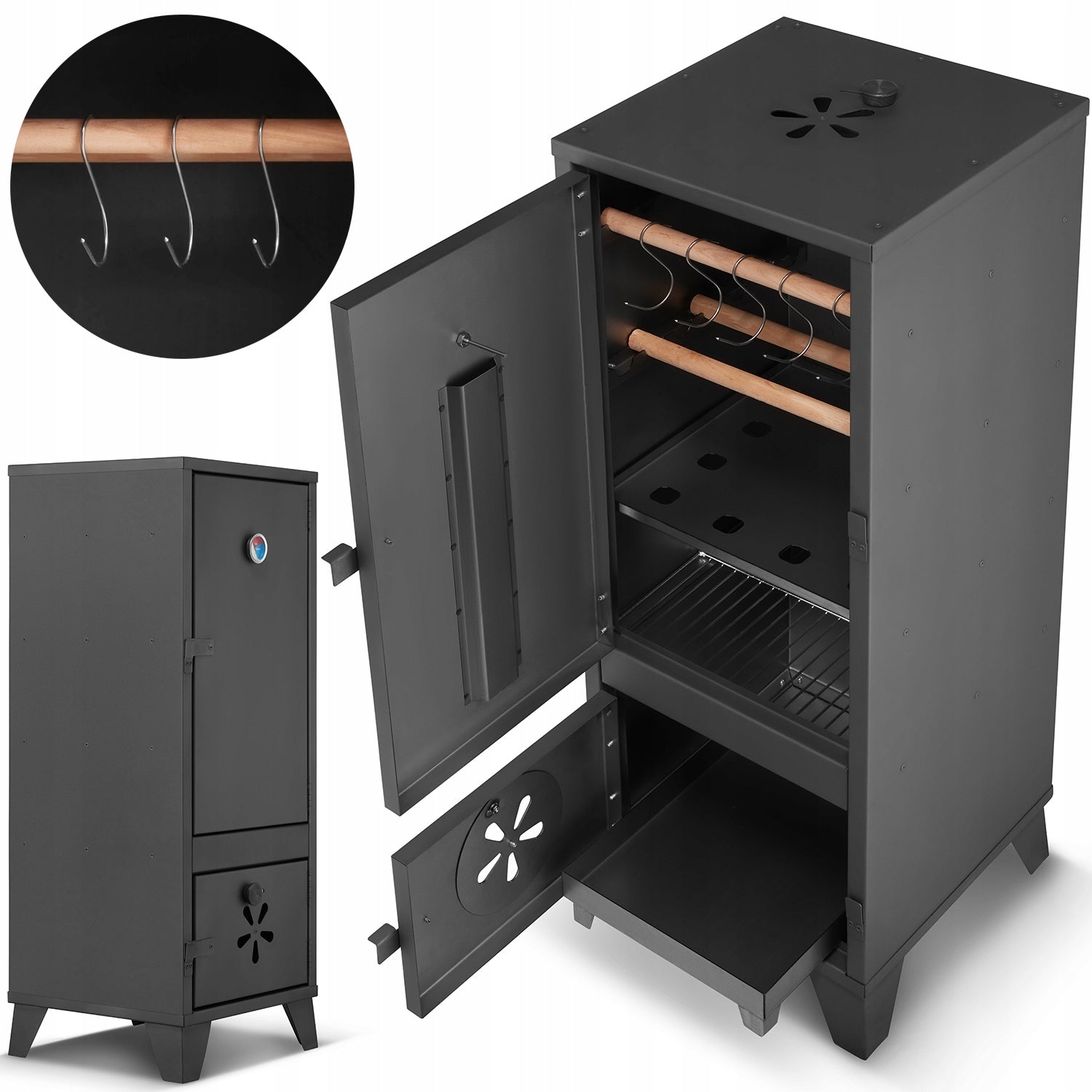Garden Smokehouse Steel Welded Smoker HIGHER 2in1 GRILL & SMOKING