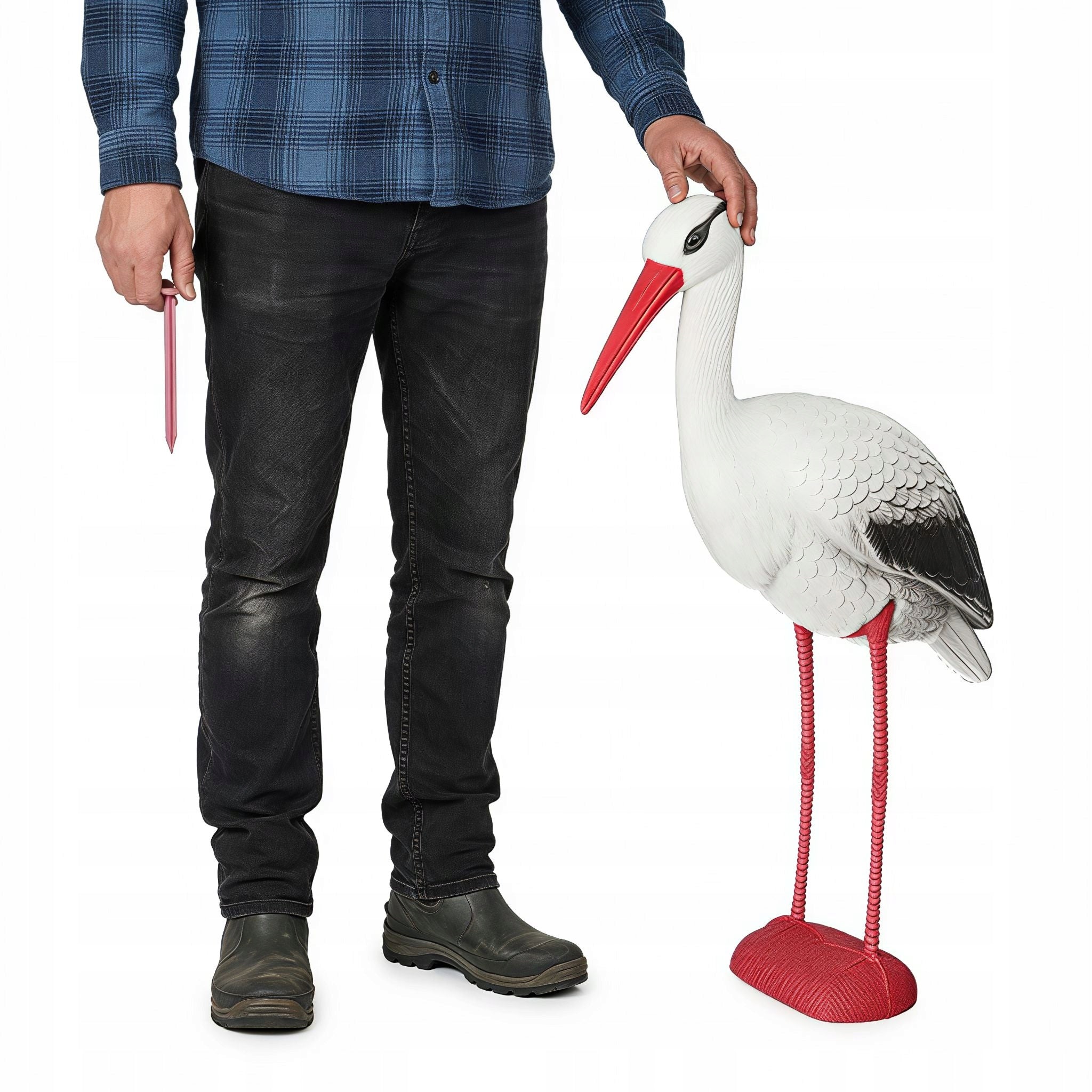 Garden Stork Large Figurine for Garden Standing XXL Decoration Ornament Bird 78 Main material synthetic material