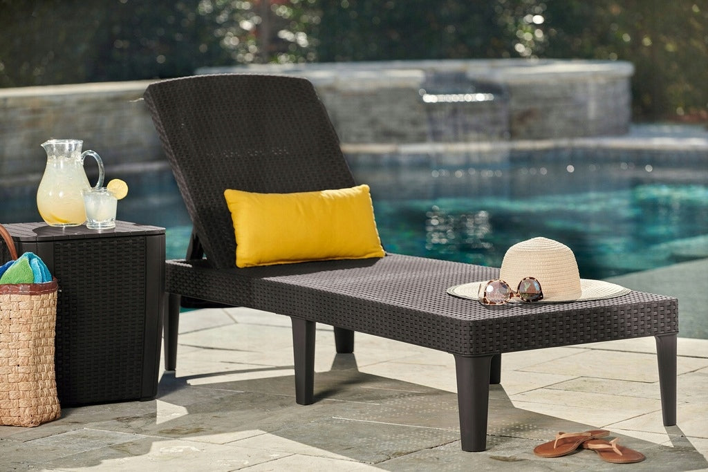 Garden Sun Lounger Beach Pool Adjustable Folding JAIPUR Sun Lounger KETER Brand Keter