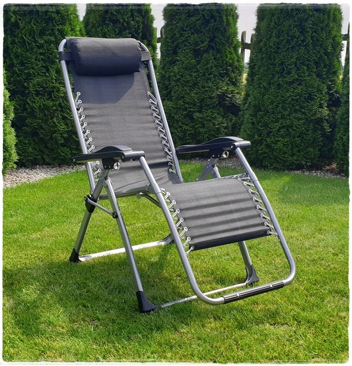 Garden Sun Lounger Beach Pool Folding Gravity Chair Handle Brand Nobo Kids
