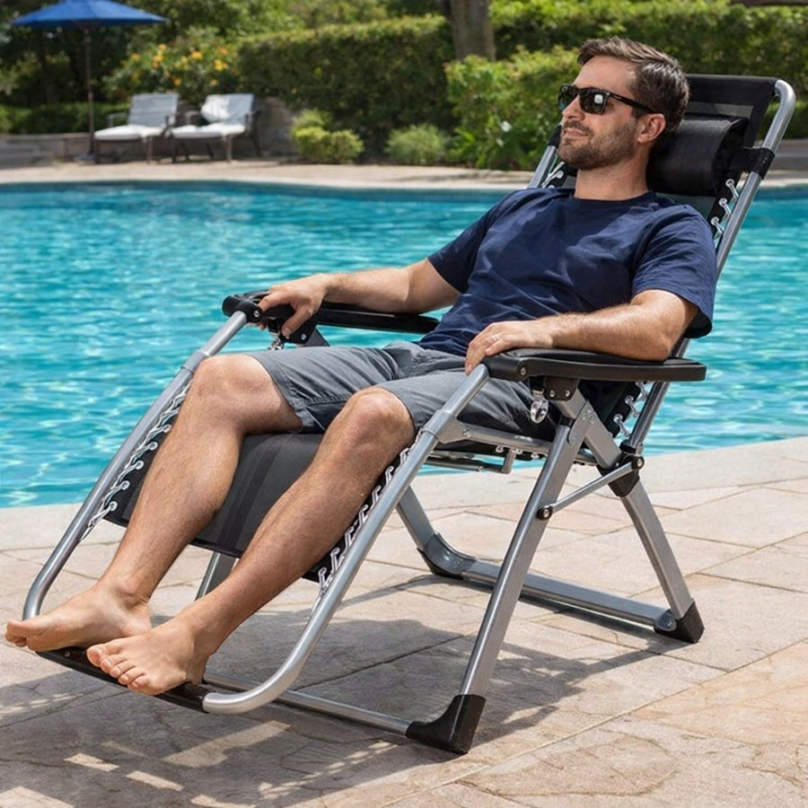 Garden Sun Lounger Beach Pool Folding Gravity Chair Handle Manufacturer code CH-015669