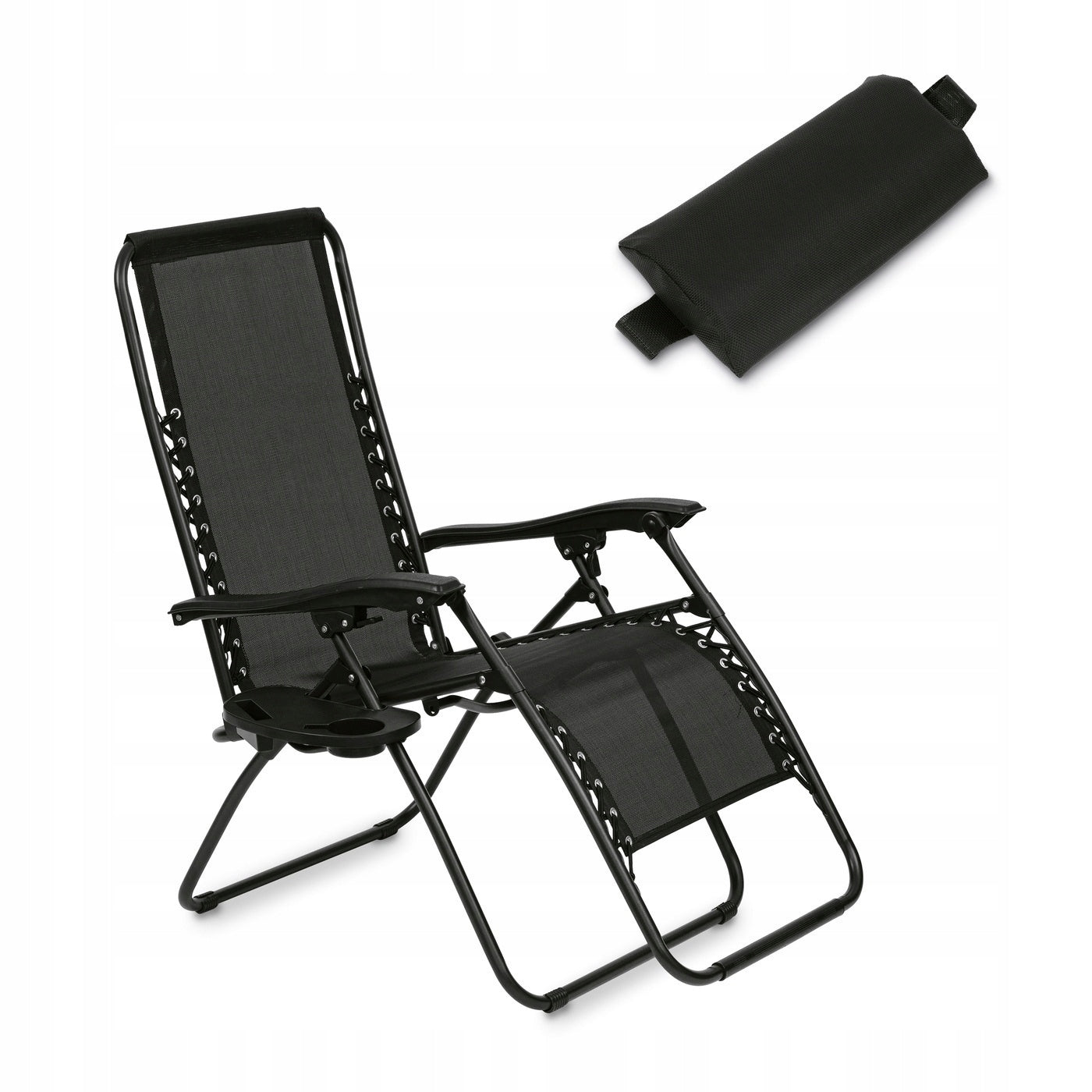 Garden Sun Lounger Beach Sunshade Gravity Chair Tadar 66x160cm Additional features beverage holders