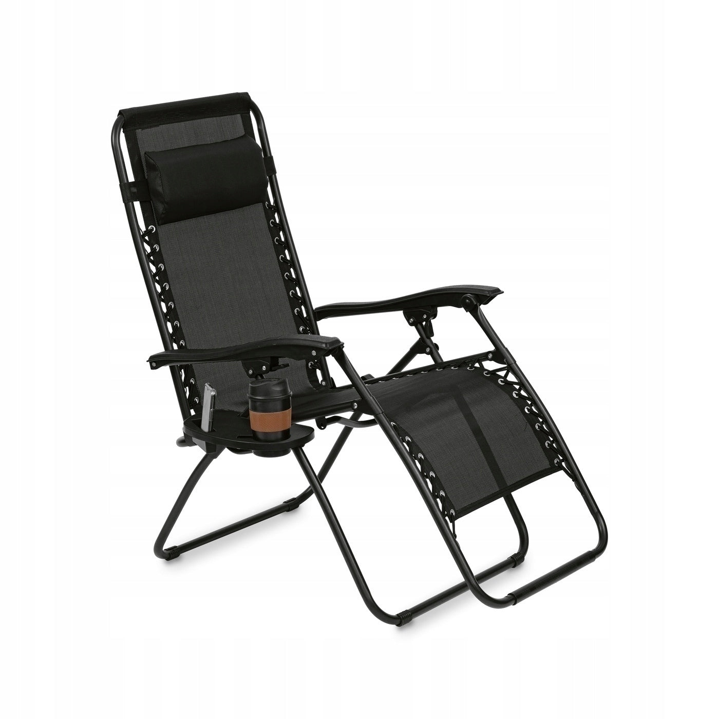 Garden Sun Lounger Beach Sunshade Gravity Chair Tadar 66x160cm Color black