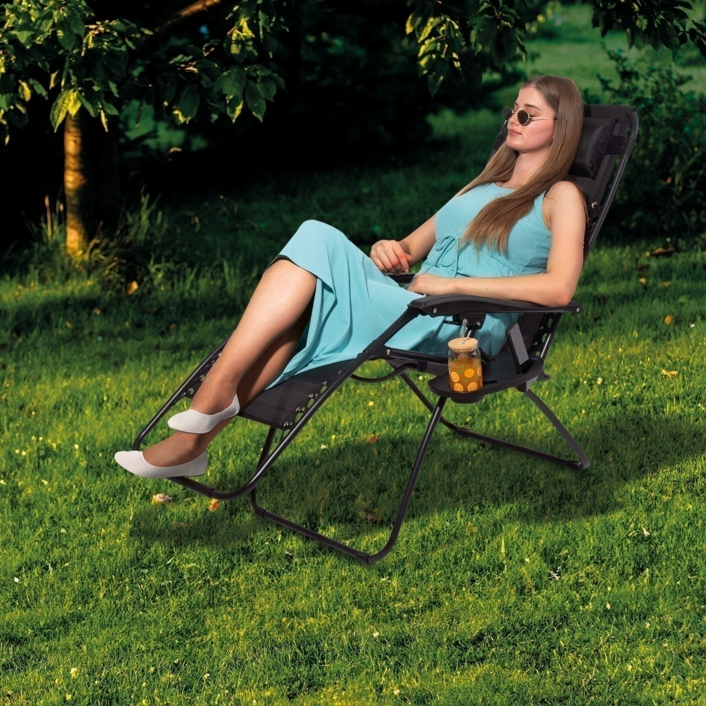 Garden Sun Lounger Beach Sunshade Gravity Chair Tadar 66x160cm Packaging status original