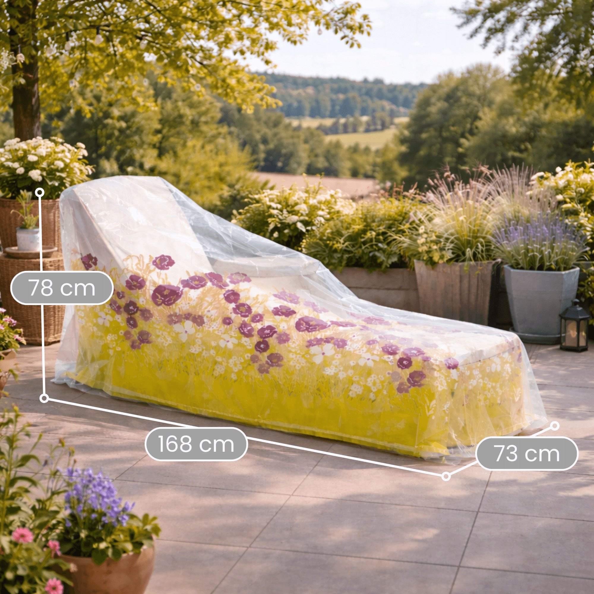 Garden Sun Lounger Cover WATERPROOF UV Effective Furniture Protection Manufacturer code Odporny na warunki atmosferyczne pokrowiec