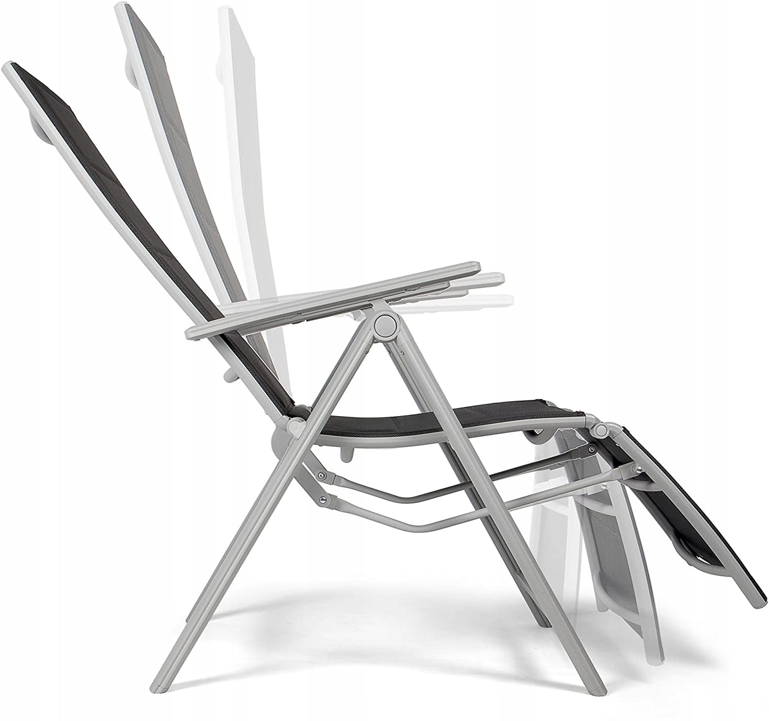 Garden Sun Lounger Folding Chair with Footrest Adjustable Aluminum Vanage Model leżak