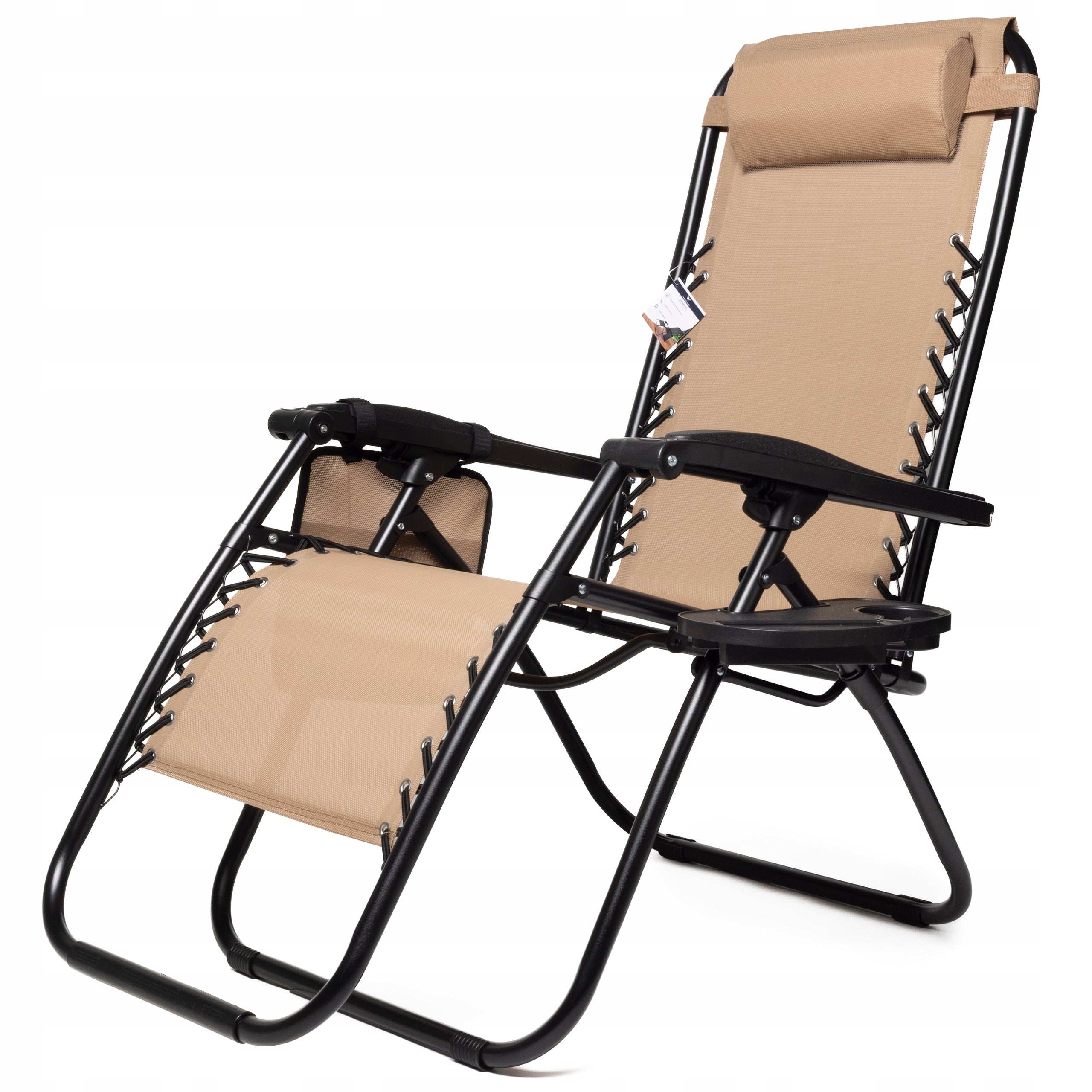 Garden Sun Lounger Folding Zero Gravity Hiking Chair Table Bag Packaging status original