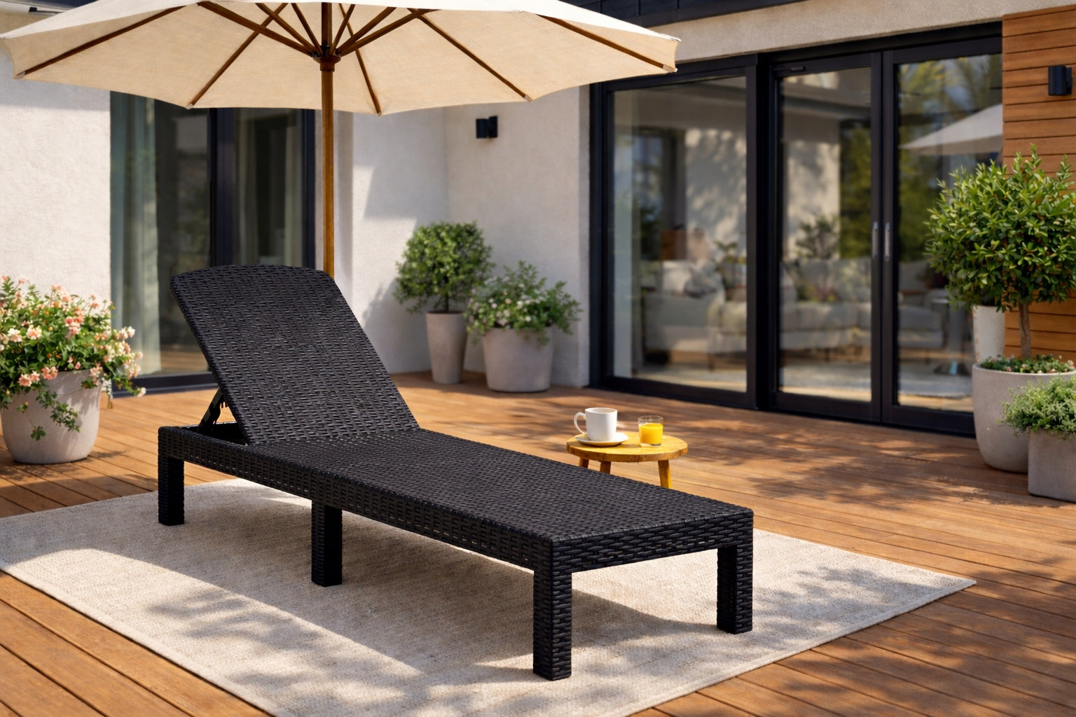 Garden Sun Lounger Rattan Tourist Folding Couch Bed ARIZONA Manufacturer code plażowy składany leżak leżanka rattan