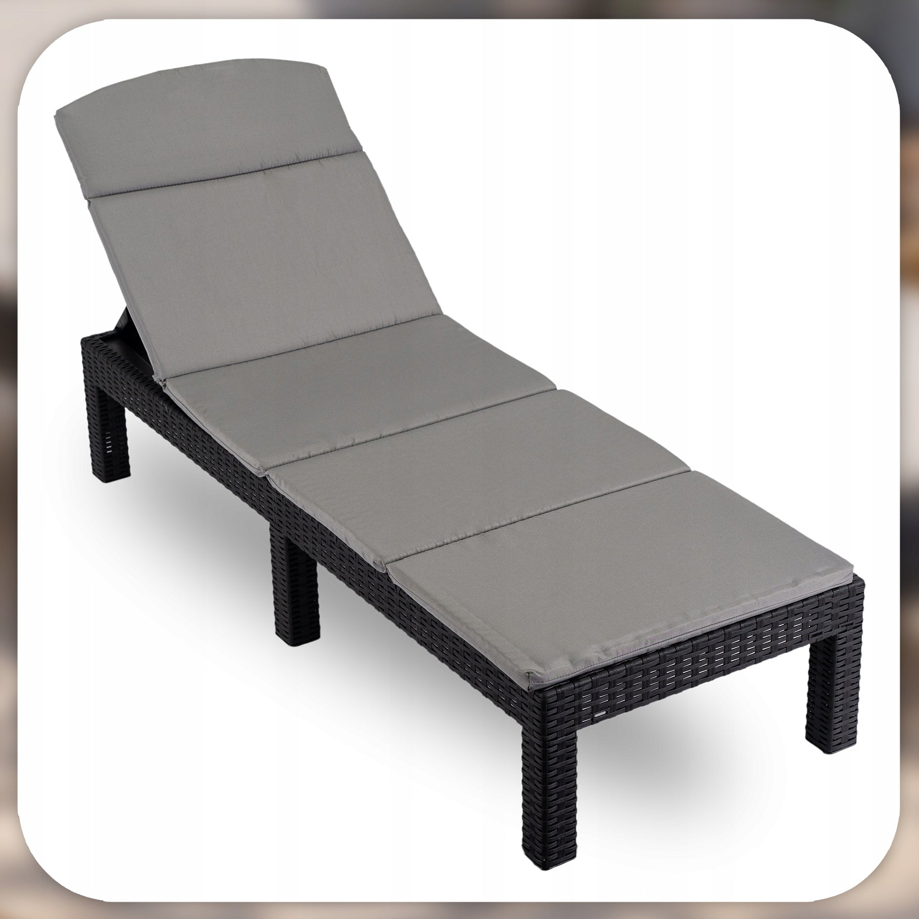 Garden Sun Lounger Rattan Tourist Folding Couch Bed LOUISIANA Frame material synthetic rattan