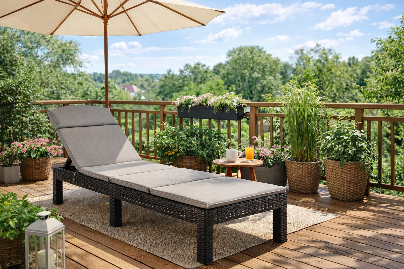 Garden Sun Lounger Rattan Tourist Folding Couch Bed LOUISIANA Manufacturer code plażowy składany leżak leżanka rattan