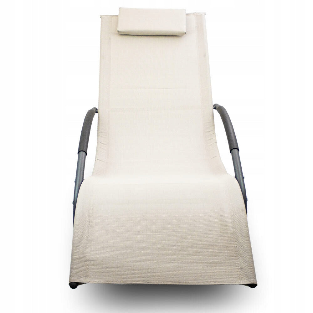 Garden Sun Lounger Rocking Garden Terrace Balcony Couch Relaxation Chair Beige Brand LACESTONE