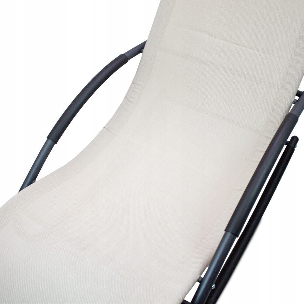 Garden Sun Lounger Rocking Garden Terrace Balcony Couch Relaxation Chair Beige Color beige