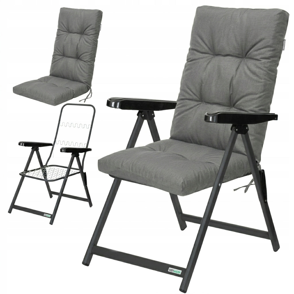 Garden Sun Lounger with Cushion Chair Couch for Garden Adjustable Backrest