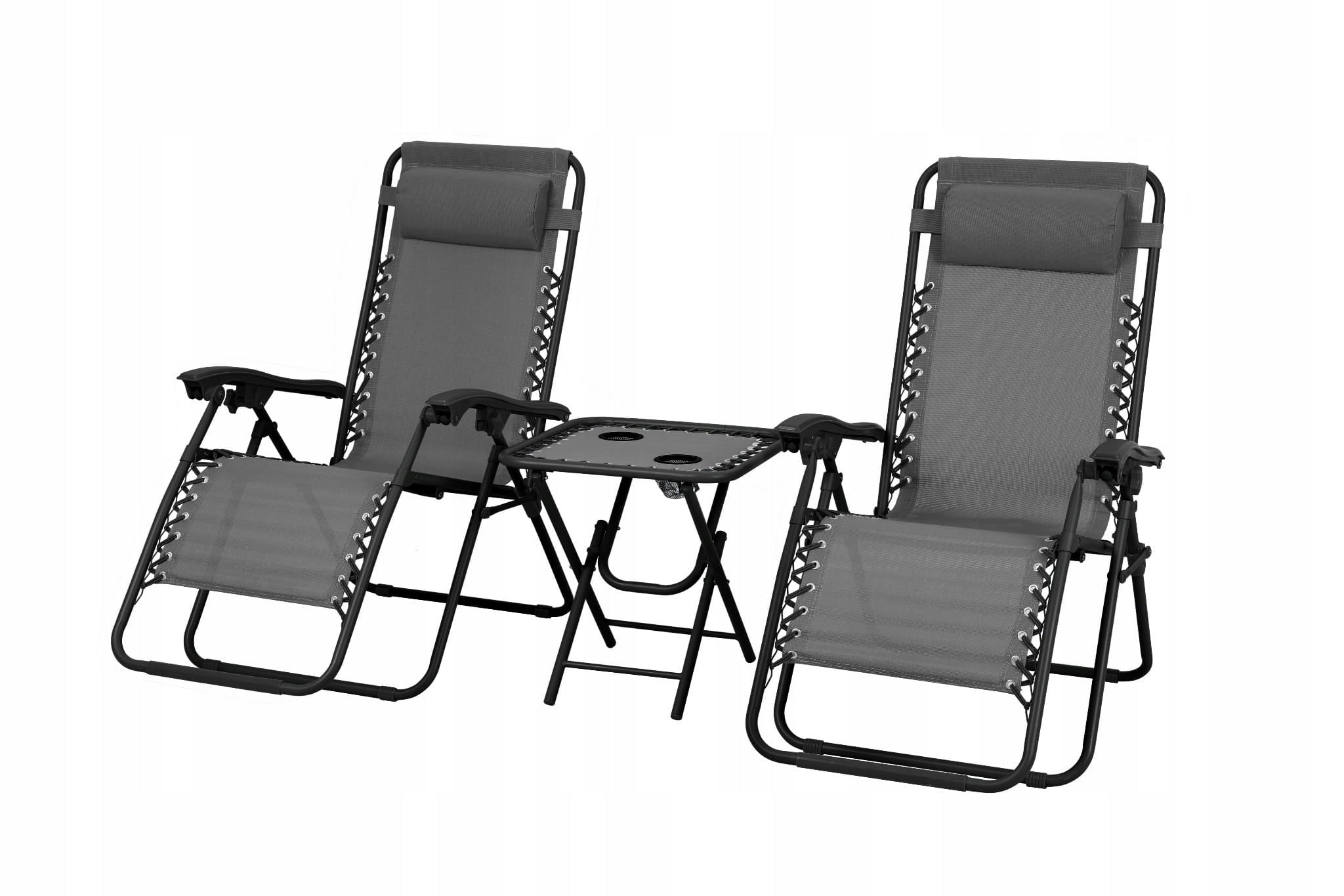 Garden Sun Loungers Set of 2 with Table Garden Sun Lounger Folding Beach Chair