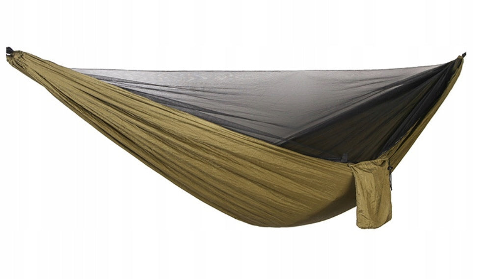 Garden Survival Hammock with Olive Mosquito Net Included Cover and Links Material width 140 cm