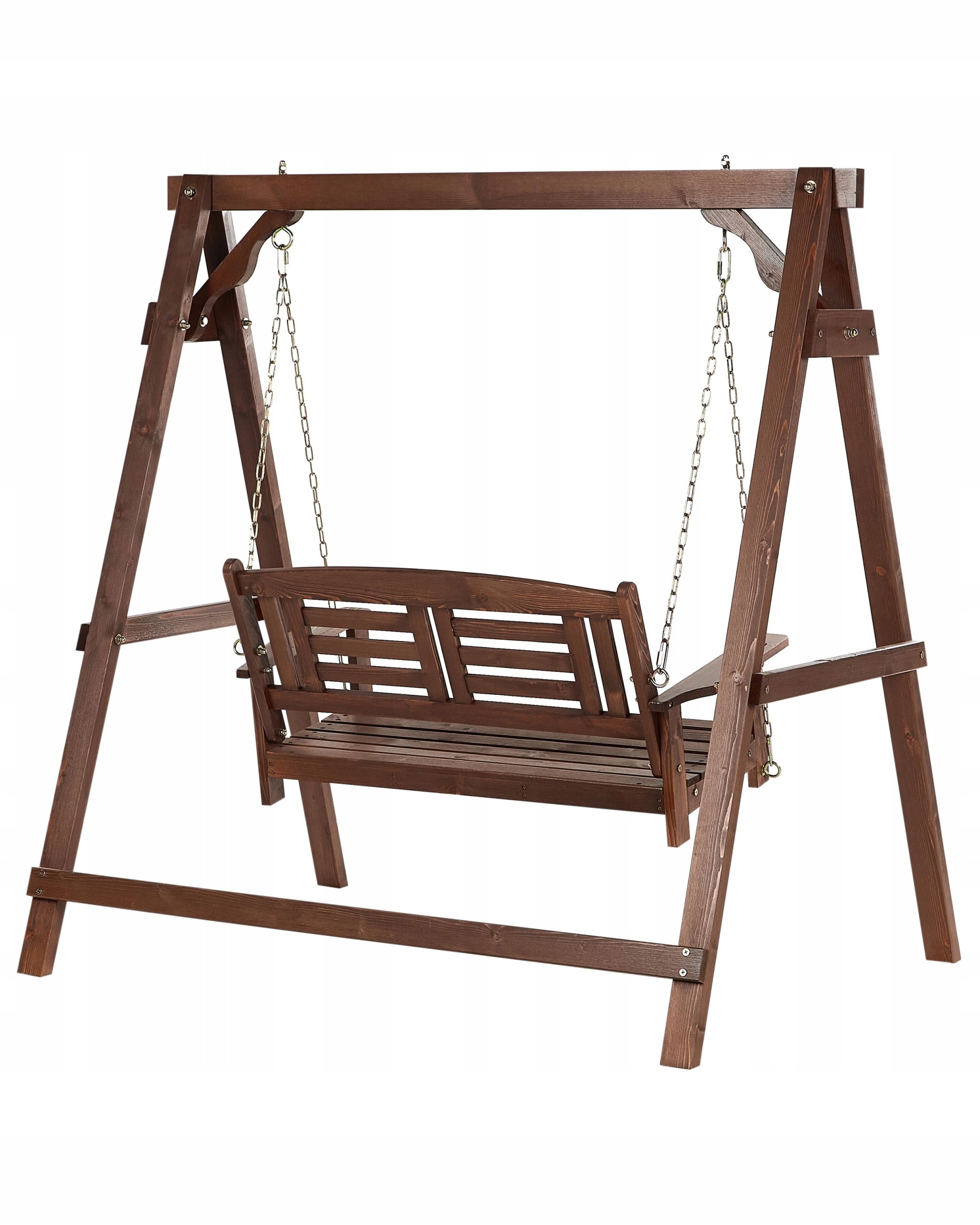 Garden Swing 2 Seater Dark Wood Kind freestanding