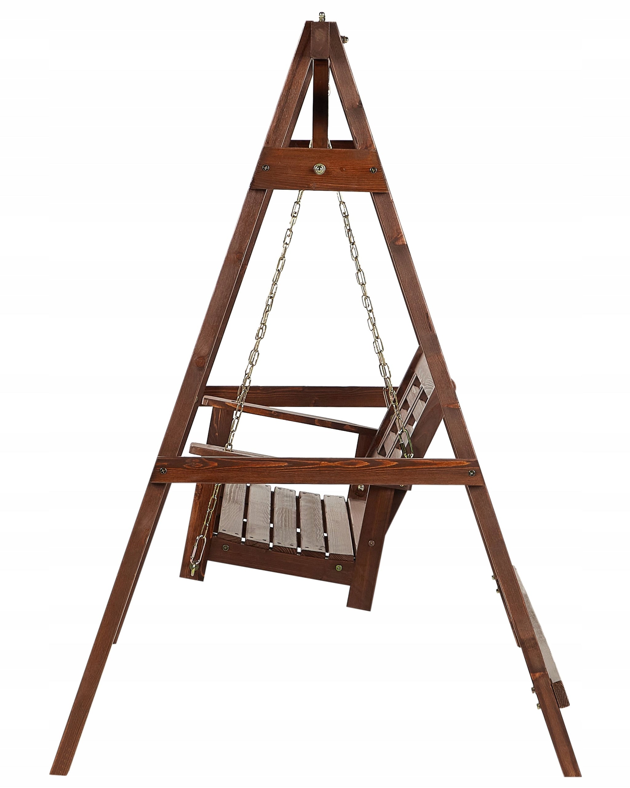 Garden Swing 2 Seater Dark Wood Manufacturer Beliani