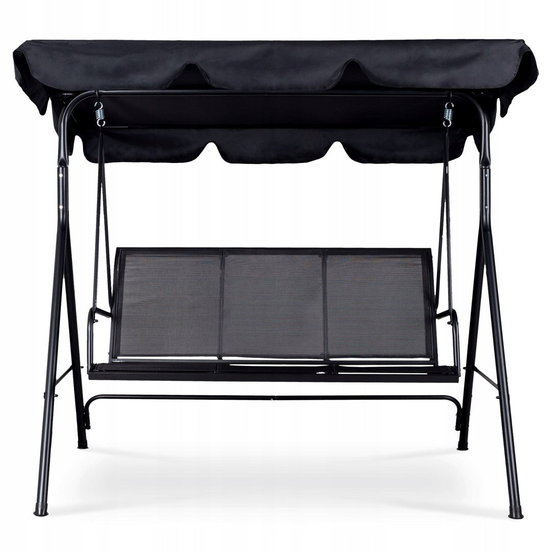 Garden Swing 3-Person Rocking Canopy Solid 260 kg Black Steel Manufacturer code Z Daszkiem Solidna 260 kg Czarna Stalowa