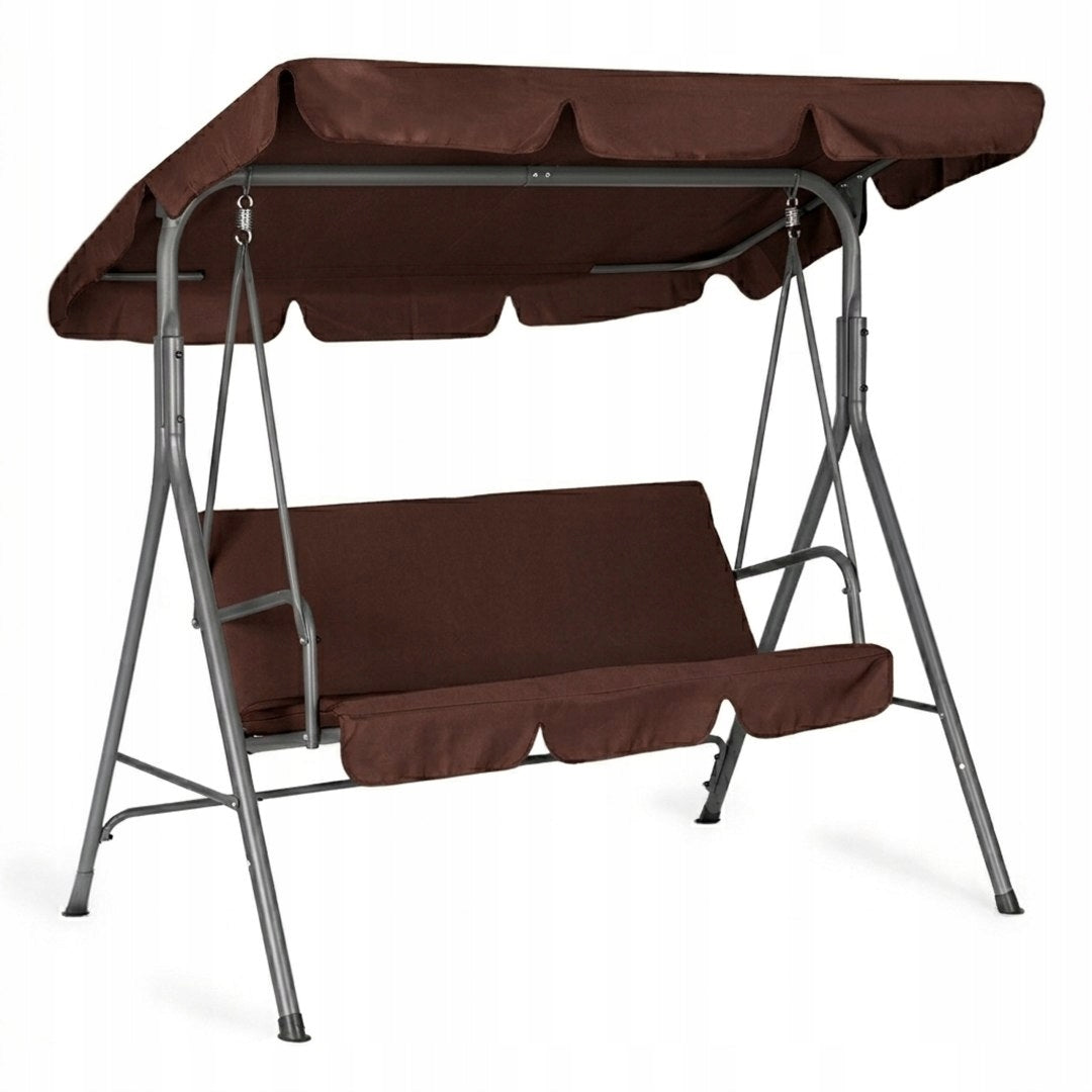 Garden Swing 3-Person Swing Freestanding Steel Brown MultiGarden Product weight with unit packaging 17 kg