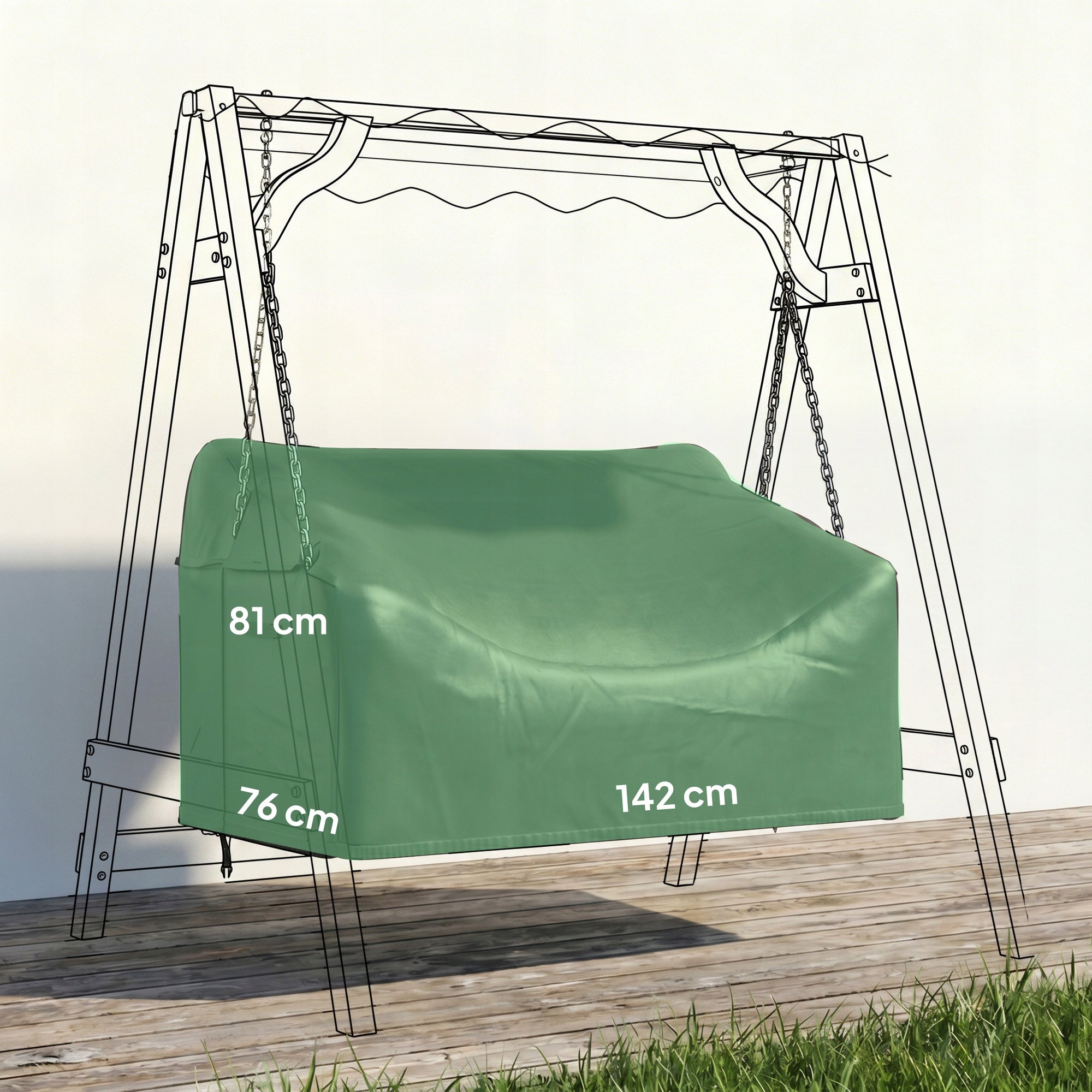 Garden Swing Cover Outsunny 2-Person, Waterproof Product width 76 cm