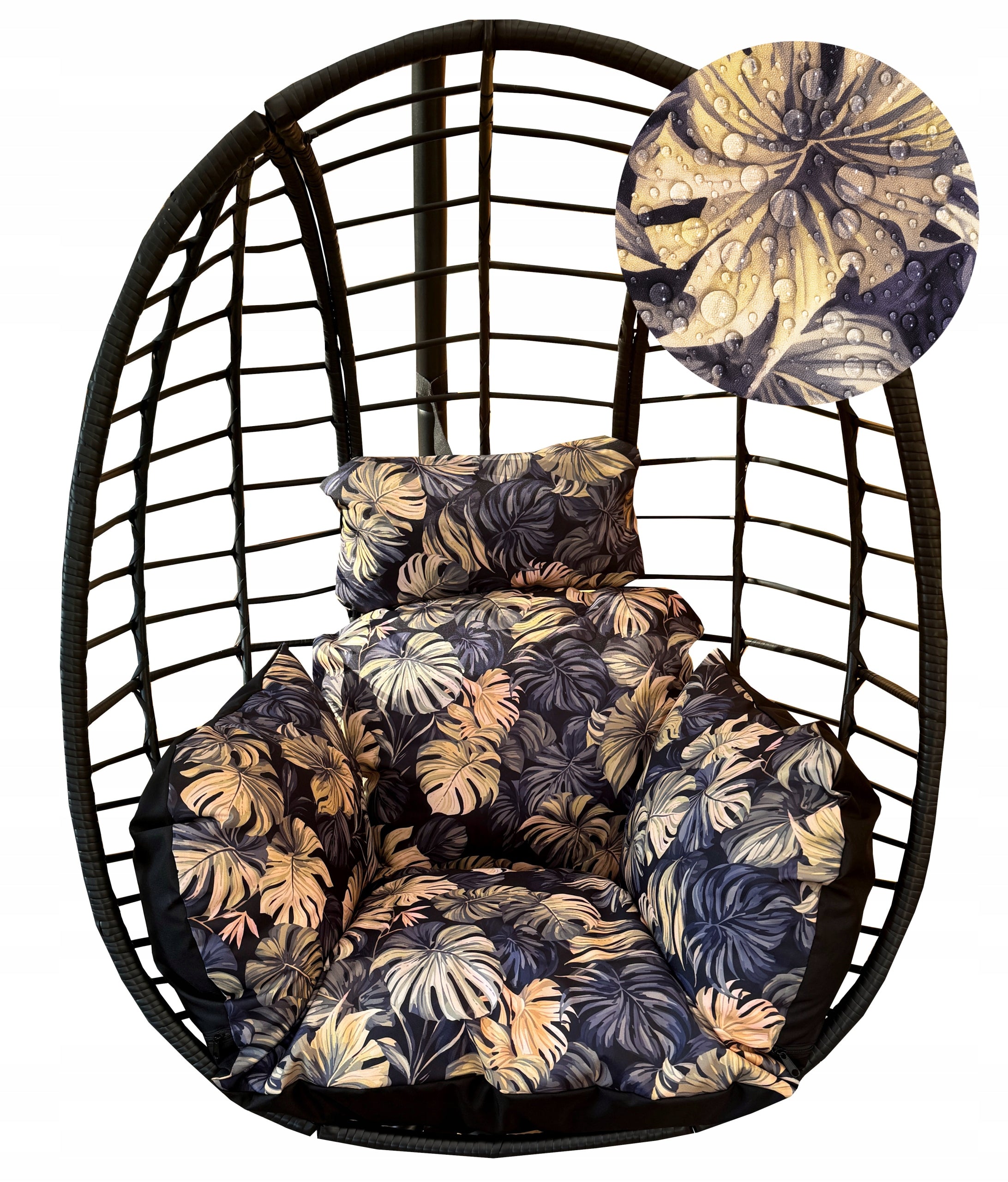Garden Swing Cushion Hanging Chair Cocoon WATERPROOF Monstera