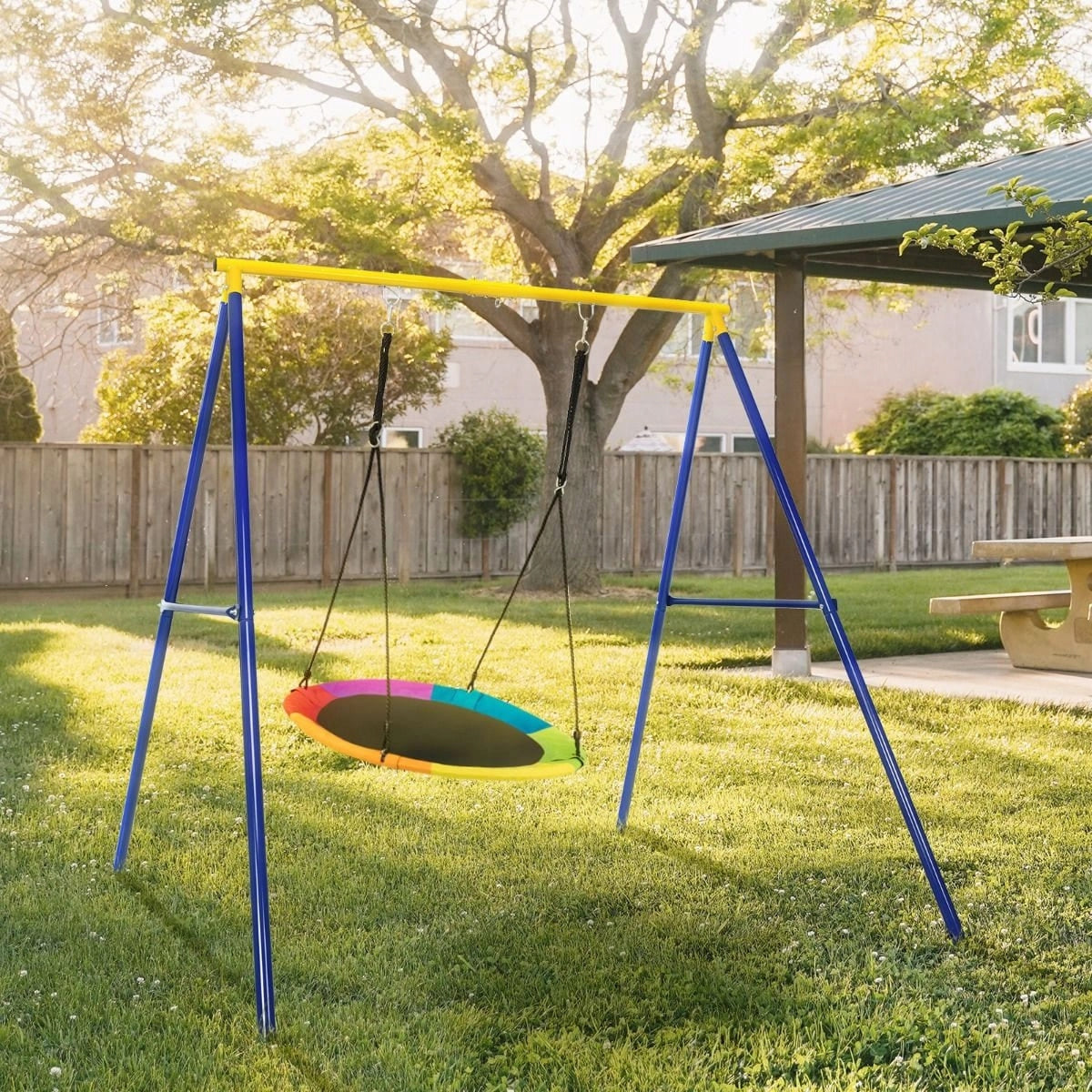 Garden Swing Frame - Heavy Duty Metal A-Frame Stand for Outdoor Swings Kind freestanding