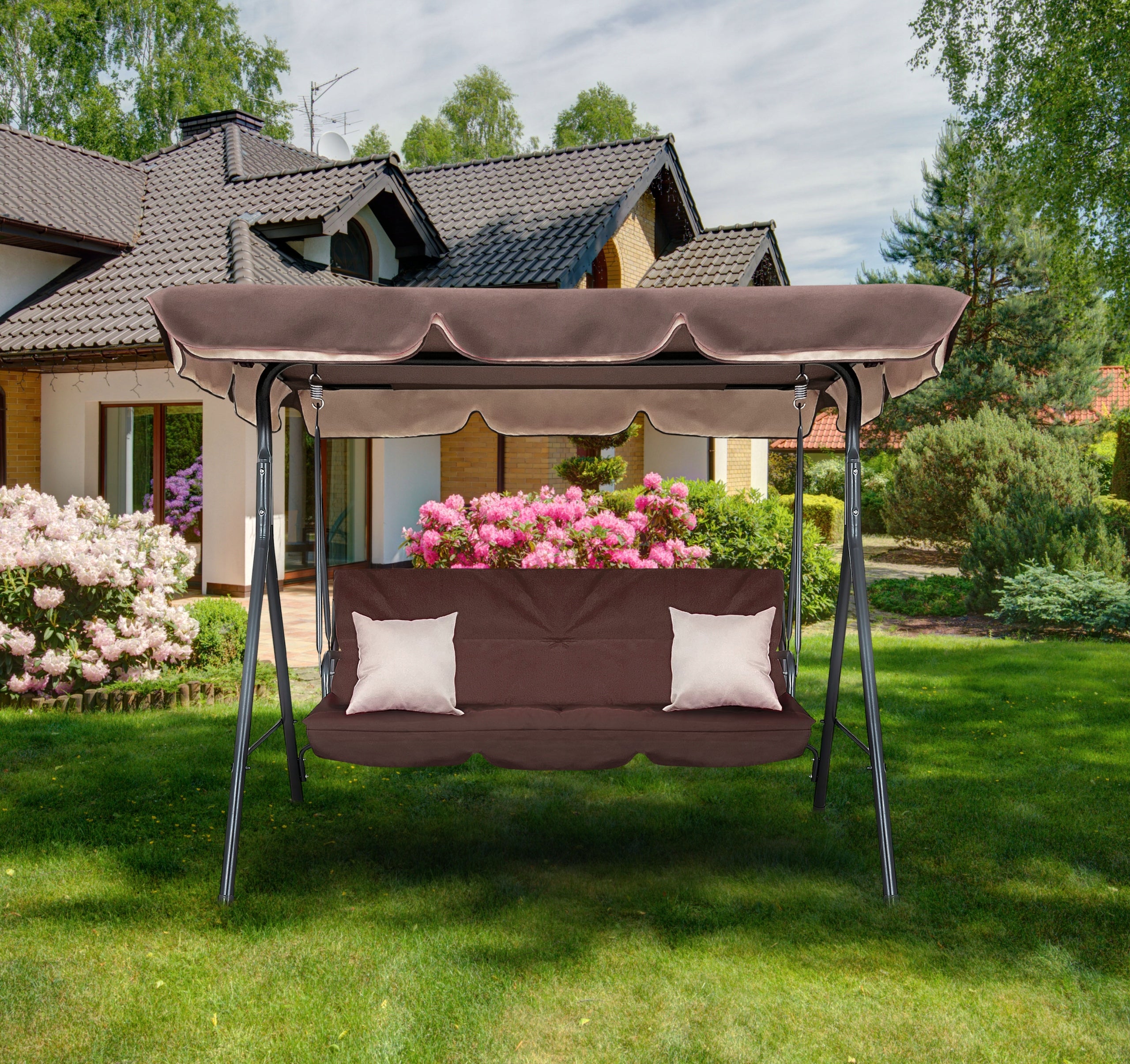 Garden Swing MAJKA Freestanding Solid Large for Your Garden Brown Manufacturer aga